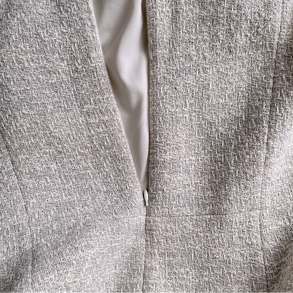 MM LAFLEUR LINDSAY COTTON TWEED SWING DRESS ELEGANT ROMANTIC CAREER Gray Ivory 6 - Picture 7 of 10